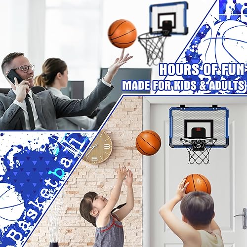 Miniatura 7 de Mini aro de baloncesto para interiores para niños y adultos, aro de baloncesto sobre la puerta con bolas, mini aro para puerta, pared, oficina,