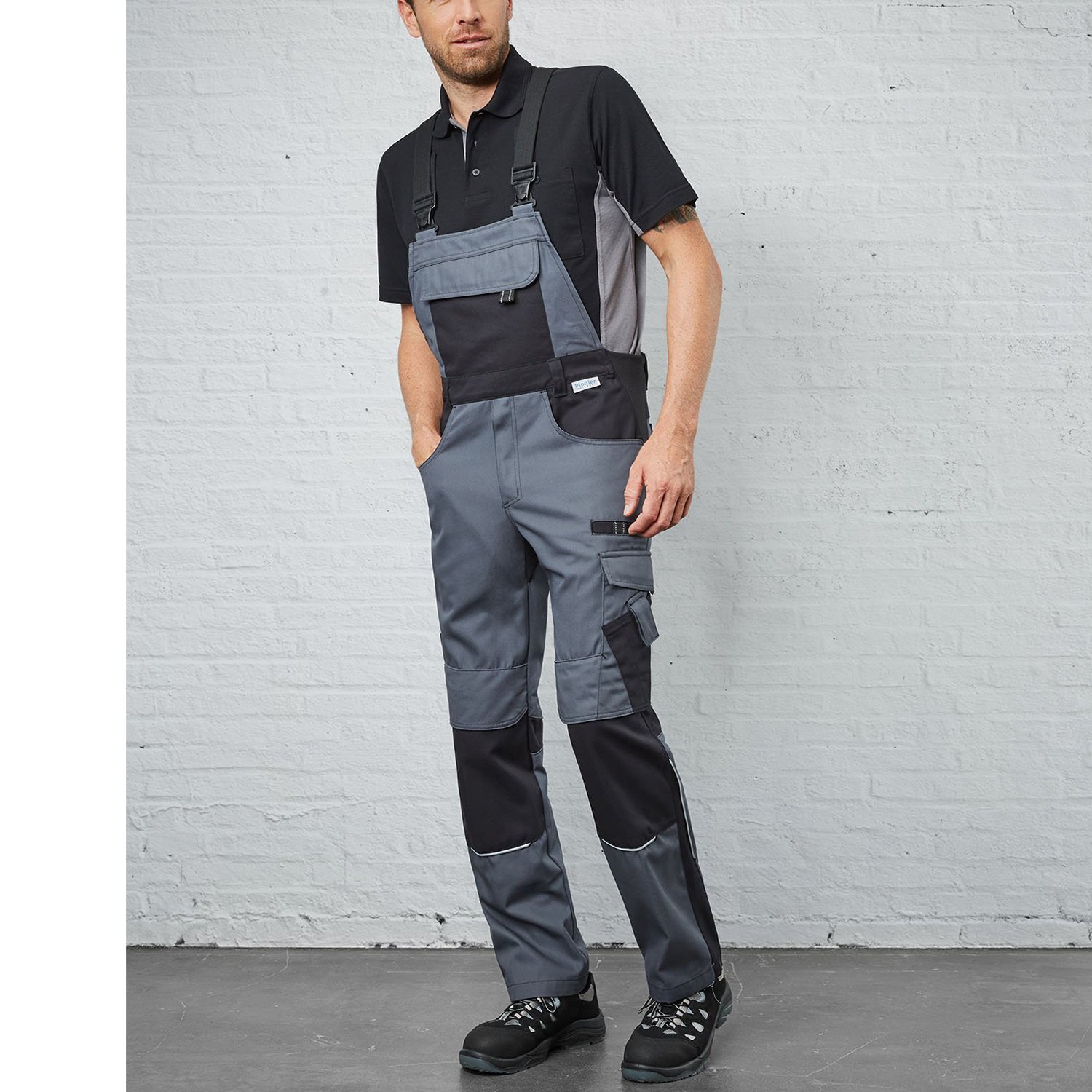 PIONIER 9472 – 94 "Resist 1" trabajo peto, gris/negro, tamaño 94