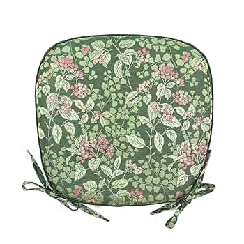 【美品】川島織物 チェアパッド ジューンベリー グリーン 4枚セット 紐付き 美品】川島織物 チェアパッド ジューンベリー グリーン 4枚