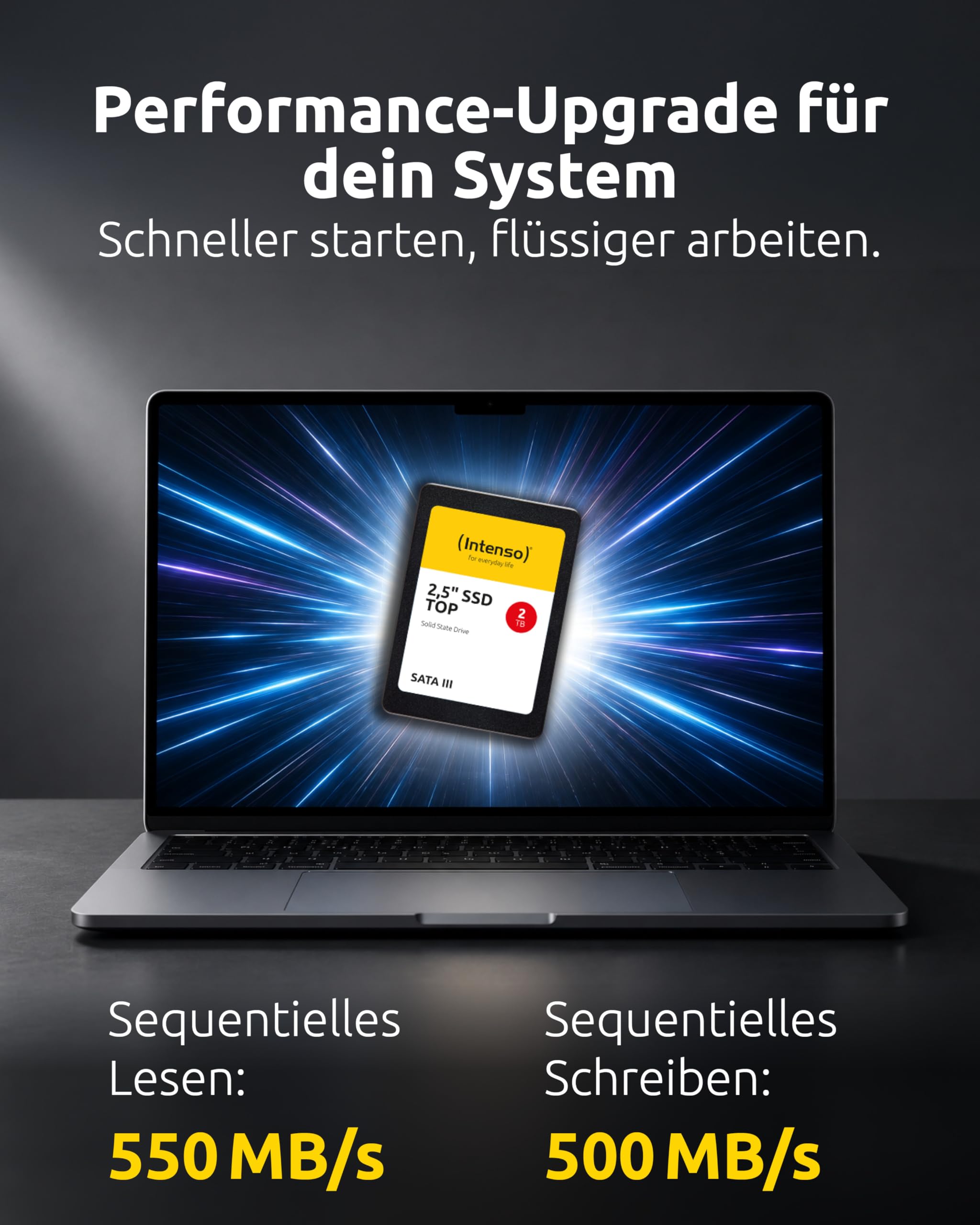 Intenso Disque SSD Interne, 2,5" Top SATA III, 2 to, 550 Mo/s