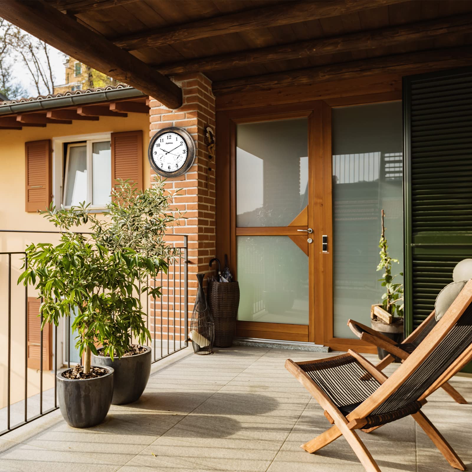 Buy SkyNature Outdoor Clocks, 18 Inch Large Indoor Outdoor Wall Clock