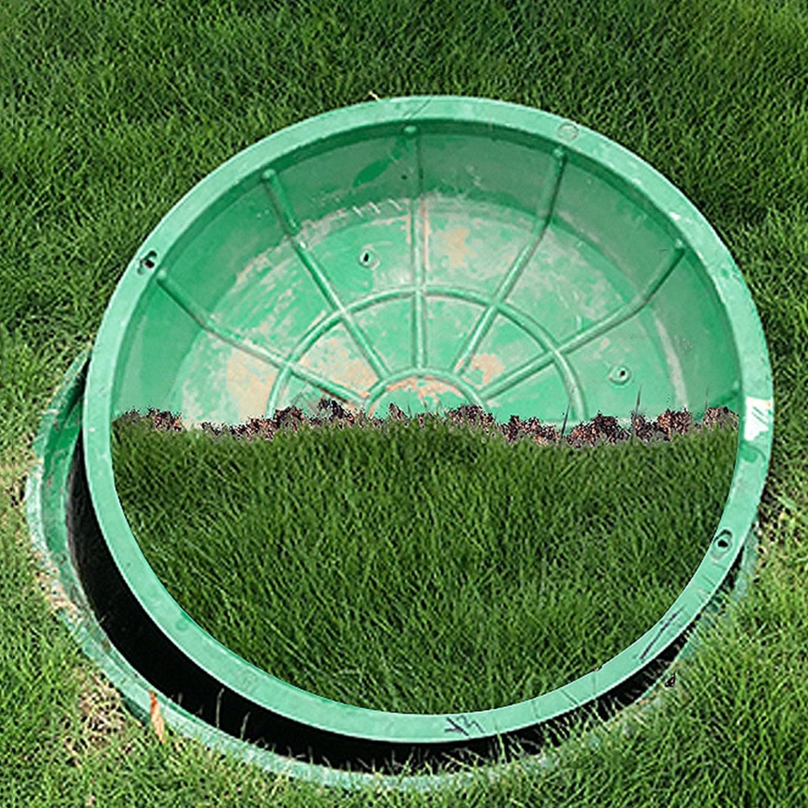 Cubierta de boca de resina verde de 16 pulgadas, tapa de inspección de drenaje invisible para lavabos de bronceado séptico y Sewa al aire libre, tapa redonda para macetas de césped