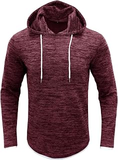 Vexiangni Jogging Bottoms with Pullover Men's Sports Fitness Slim Double-Sided Brushed Long Sleeve Pullover with Hood in Colour Block Look Warm Pullover Men