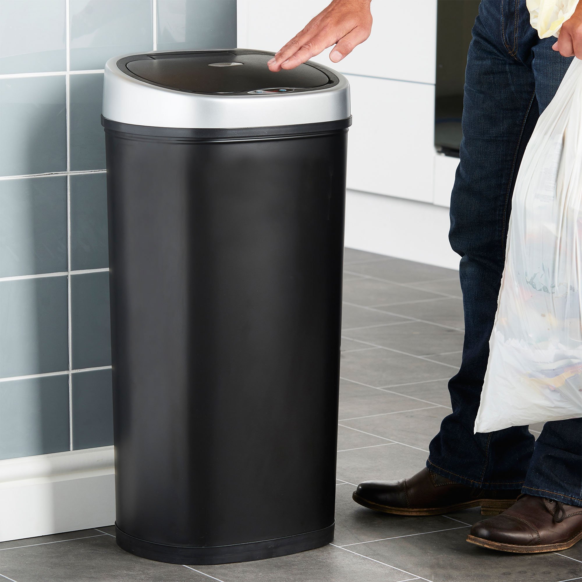 VonHaus 50L Sensor Bin Automatic Touchless Kitchen Waste Dustbin Black
