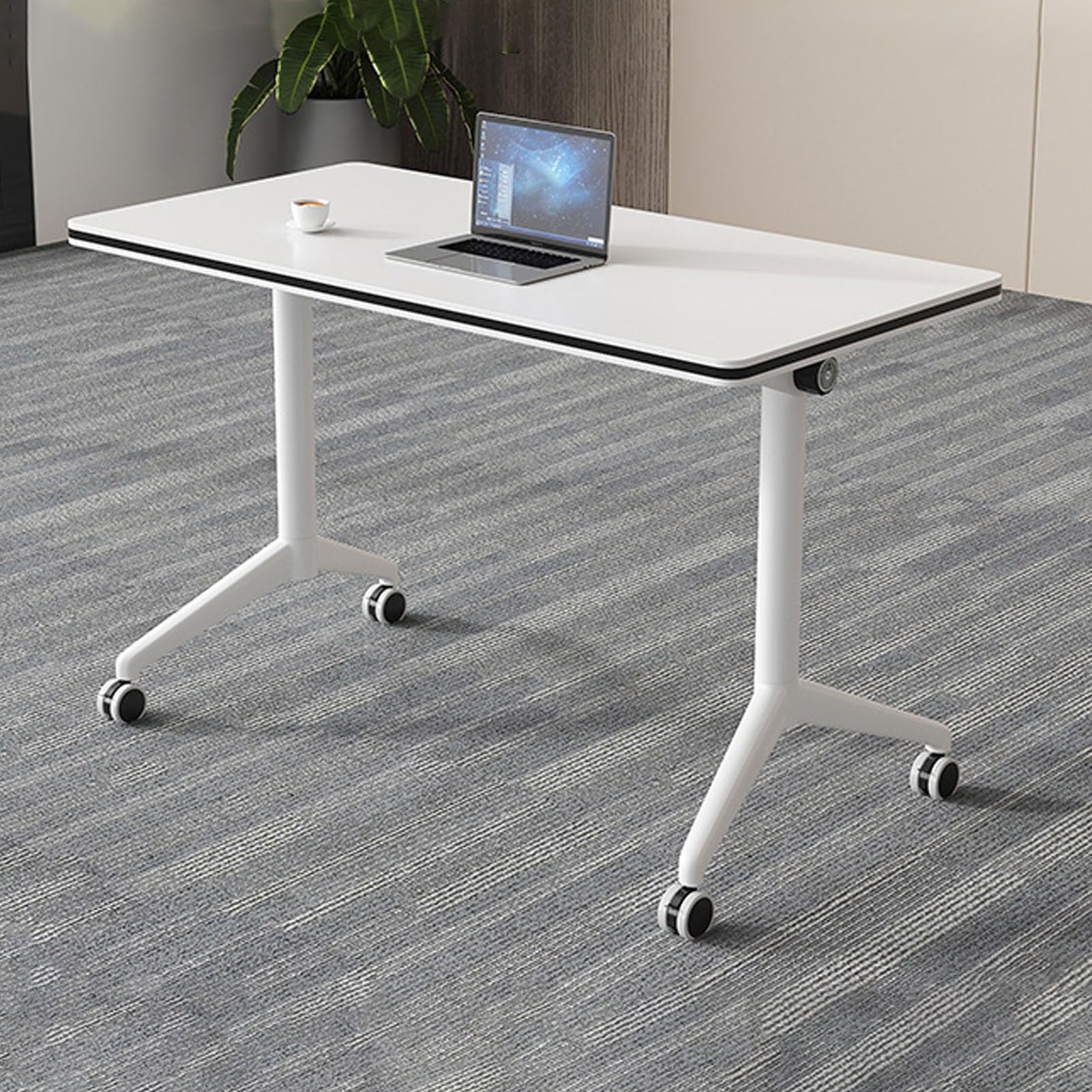 Table de conférence pliante et portable à plateau rabattable 140cm