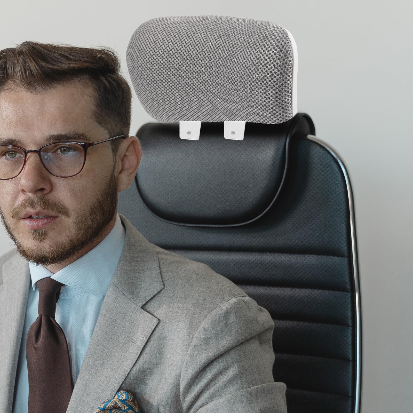 1set Cuscino Poggiatesta Sedia Ufficio Ergonomico Regolabile Supporto Cervicale Traspirante e Staccabile per Poltrona da Lavoro Computer