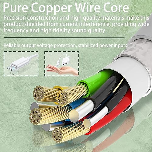 Miniatura 19 de Paquete de 2 adaptadores Lightning a conector de auriculares de 0.138 in, [certificado Apple MFi], adaptador de auriculares 2 en 1, adaptador