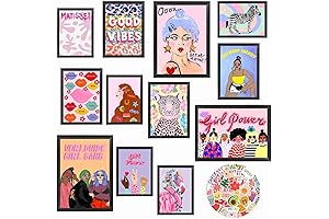 Muamos 12 Pcs Girl Wall Art: Posters for Girls Posters for Bedroom Decor