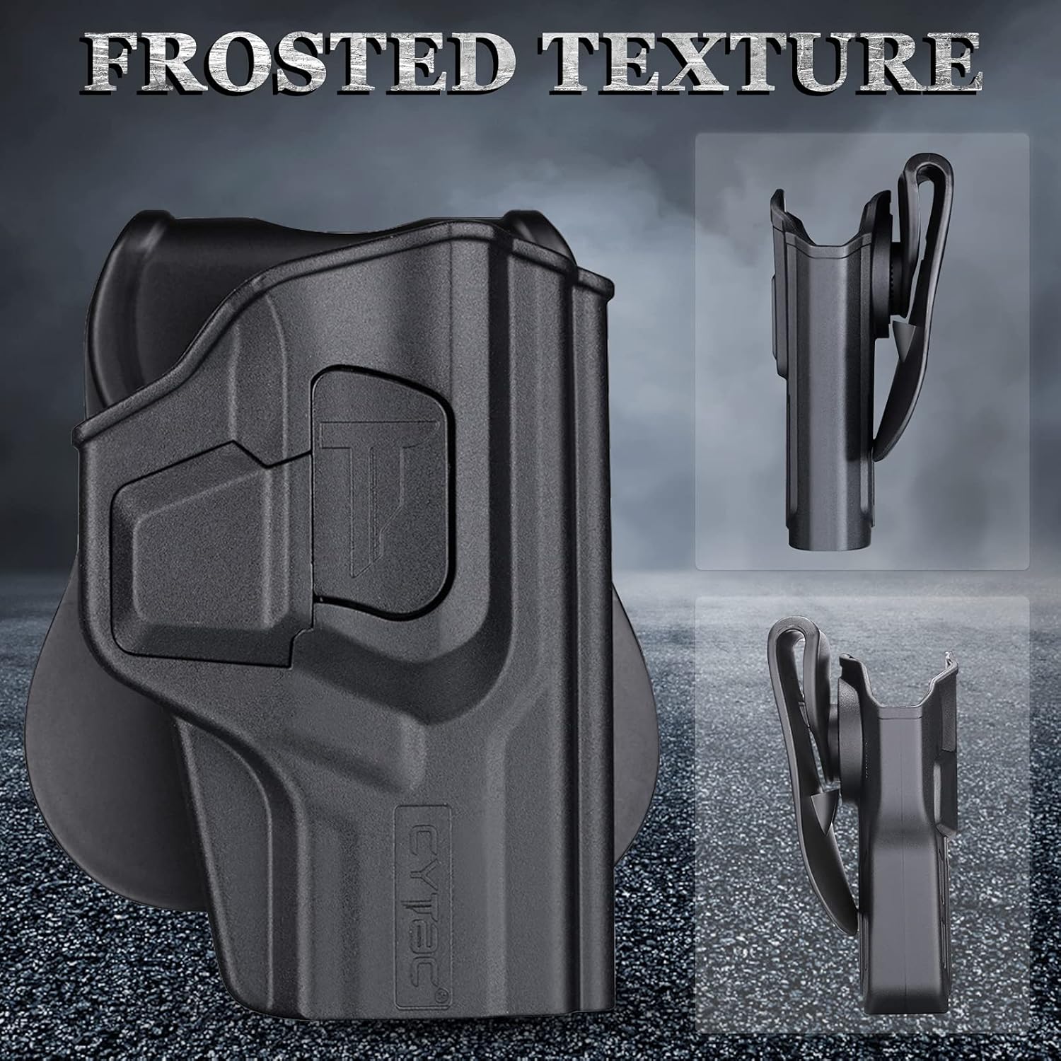 Springfield XD Compact Holsters, OWB Holster for Springfield Armory XD-9 4" / XD-40 4" / HS2000 - Index Finger Released | Adjustable Cant | Autolock | Outside Waistband Carry | Matte Finish -RH Black
