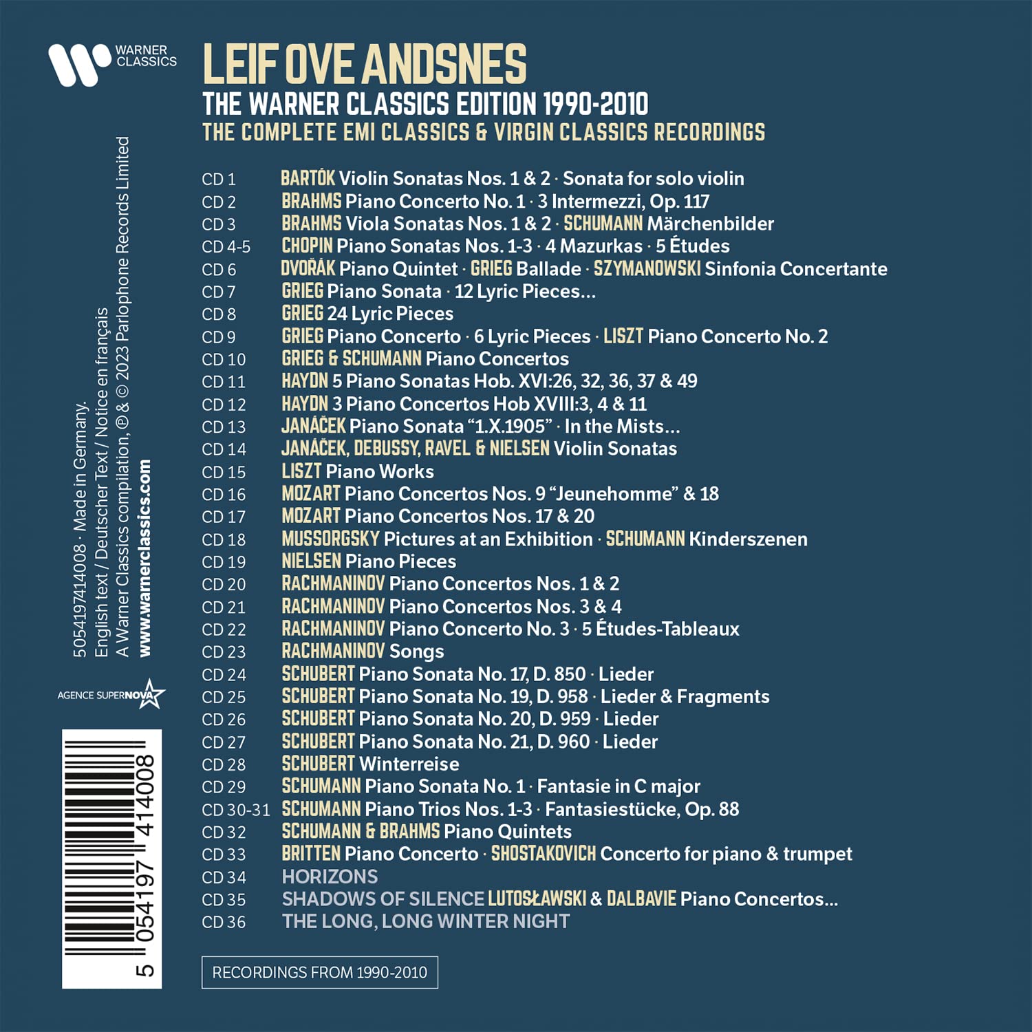 Andsnes-the Complete Warner Classics Edition