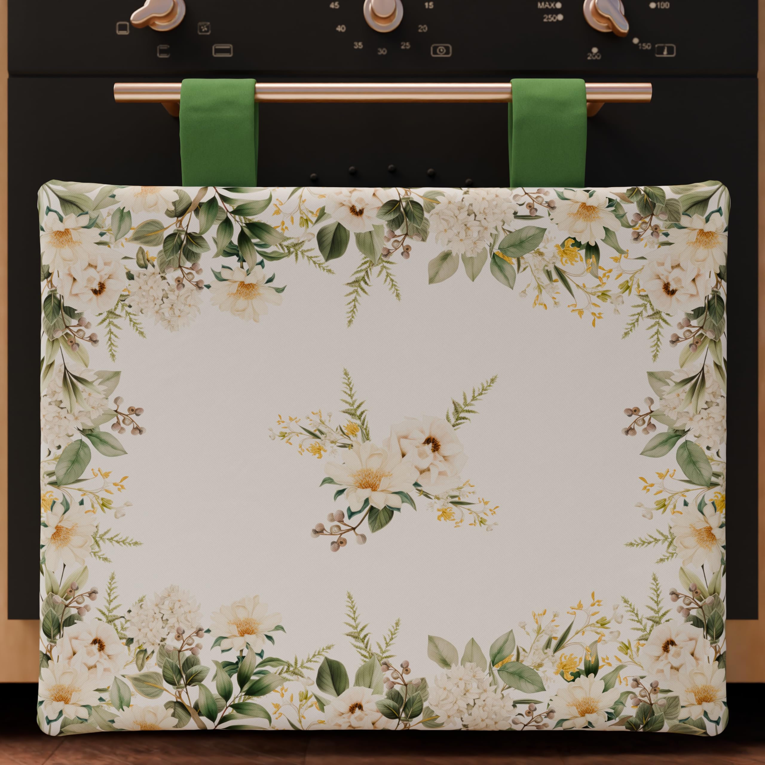 PETTI Artigiani Italiani - Oven Cover, Kitchen Oven Cover, Modern Digital Botanical Print, 100% Made in Italy