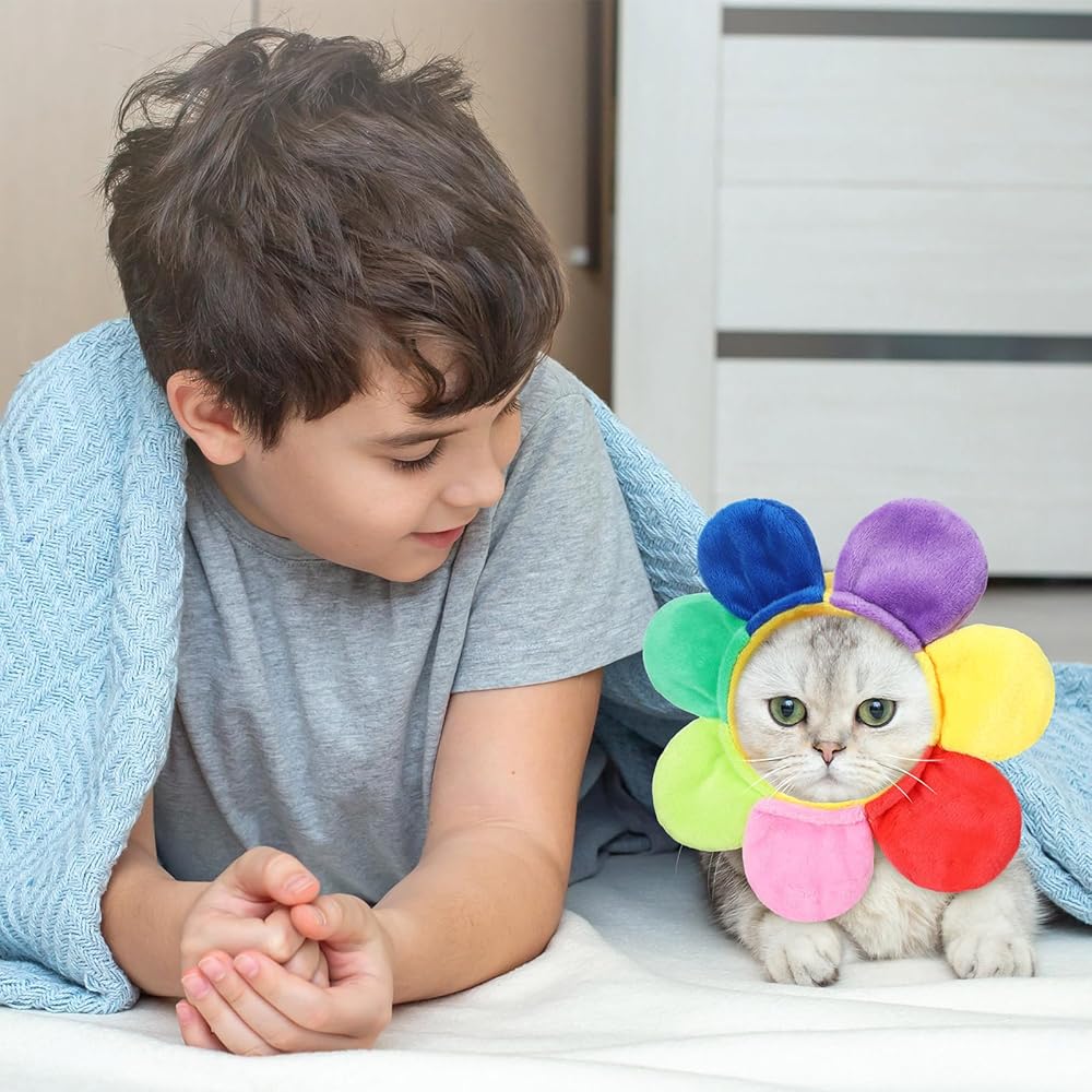 Weewooday 5 Pieces Cat Costume Halloween Bunny Hat Outfit with Ears Funny Cat Hat and Small Dogs Kitten Puppy Party Christmas Easter Costume Accessory Headwear(Vivid Style) view 5