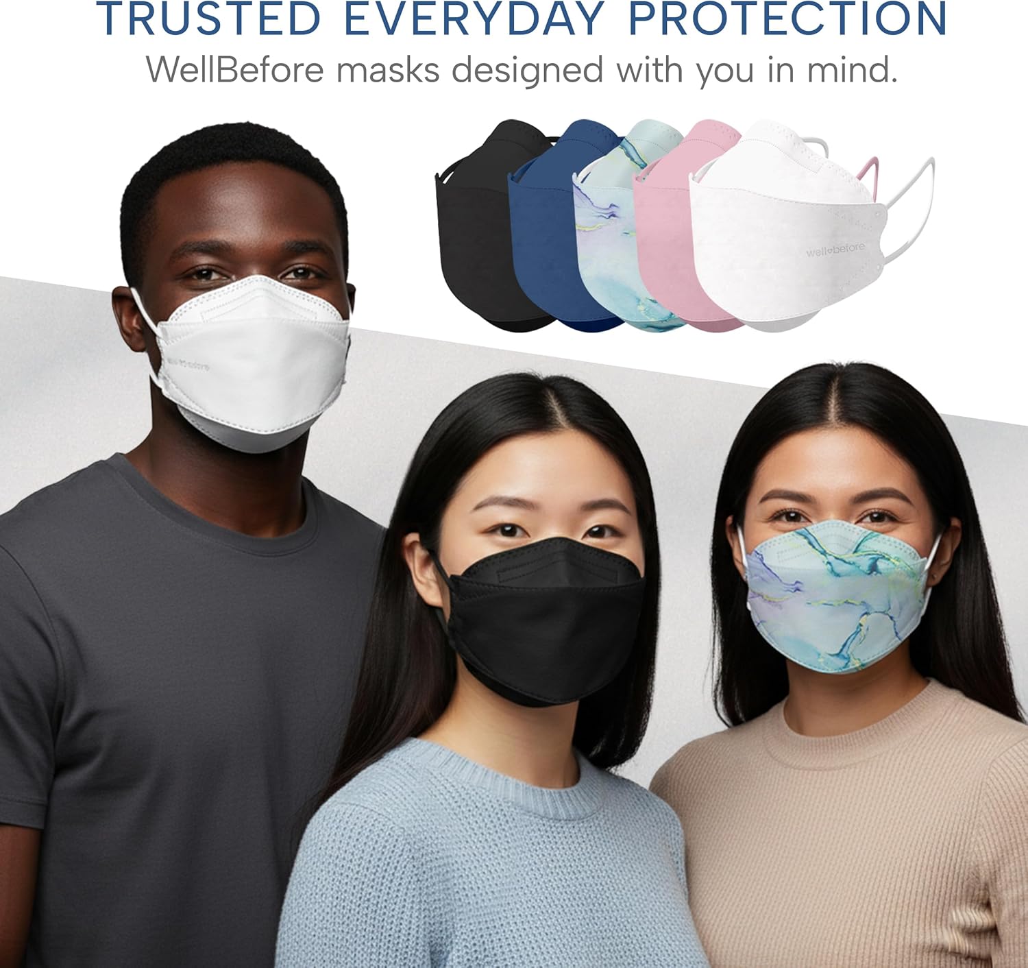 Well Before Welcome Series 3D KN95 Face Mask, Regular, Pack of 50 - Image 7