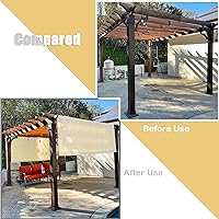 Vista 4 de Alion Home Funda universal transpirable para pérgola – Toldo de repuesto para pérgola – Cubierta de parasol ajustable para exteriores con varillas