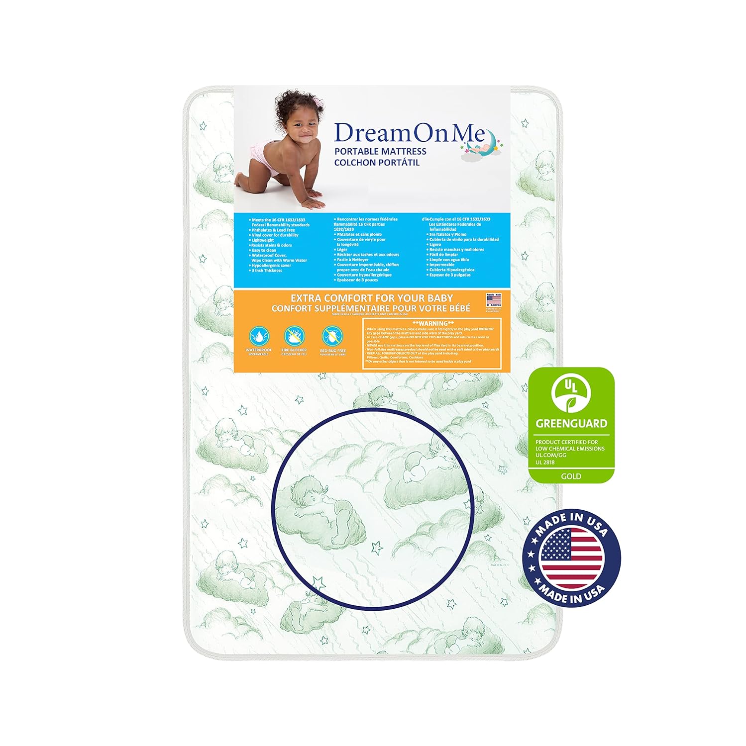 Buy Dream On Me 3" Playard Mattress, White Online at Low Prices in