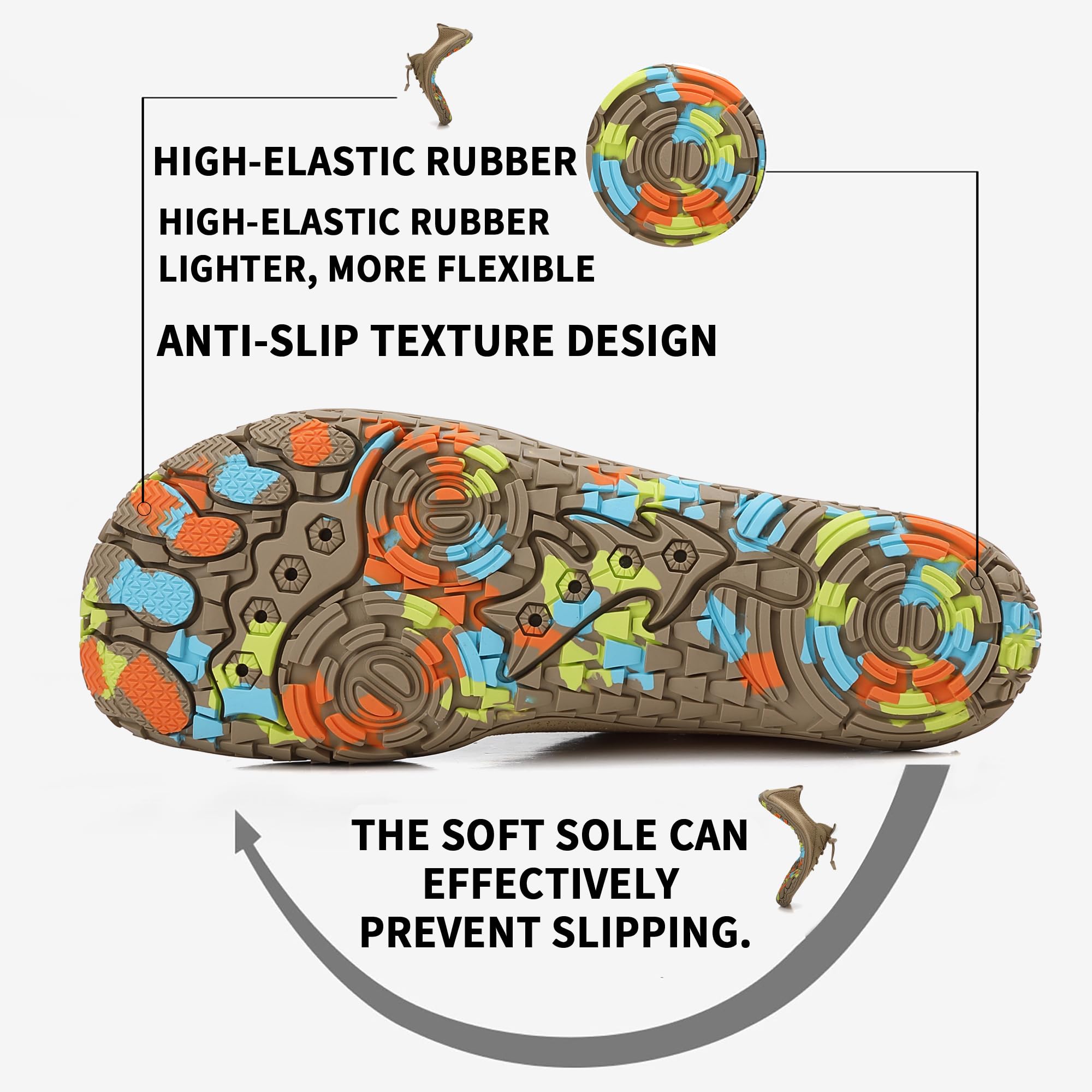 Chaussures aquatiques pour adultes à séchage rapide Pieds nus Chaussettes aquatiques antidérapantes pour plage, natation, piscine, rivière, lac, randonnée, kayak, surf, sports