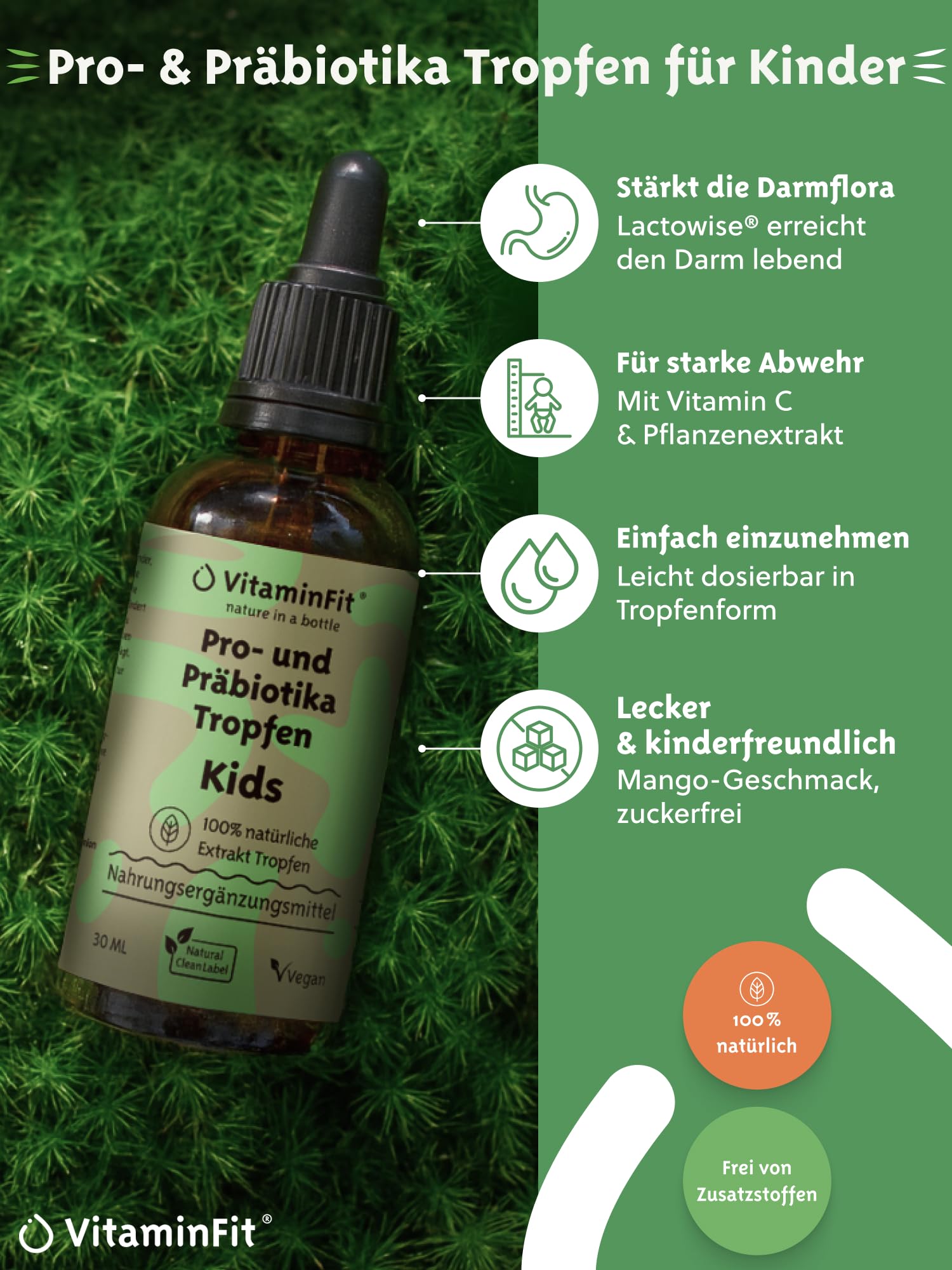 Eisen, Probiotika für Kinder & Multivitamin-Tropfen