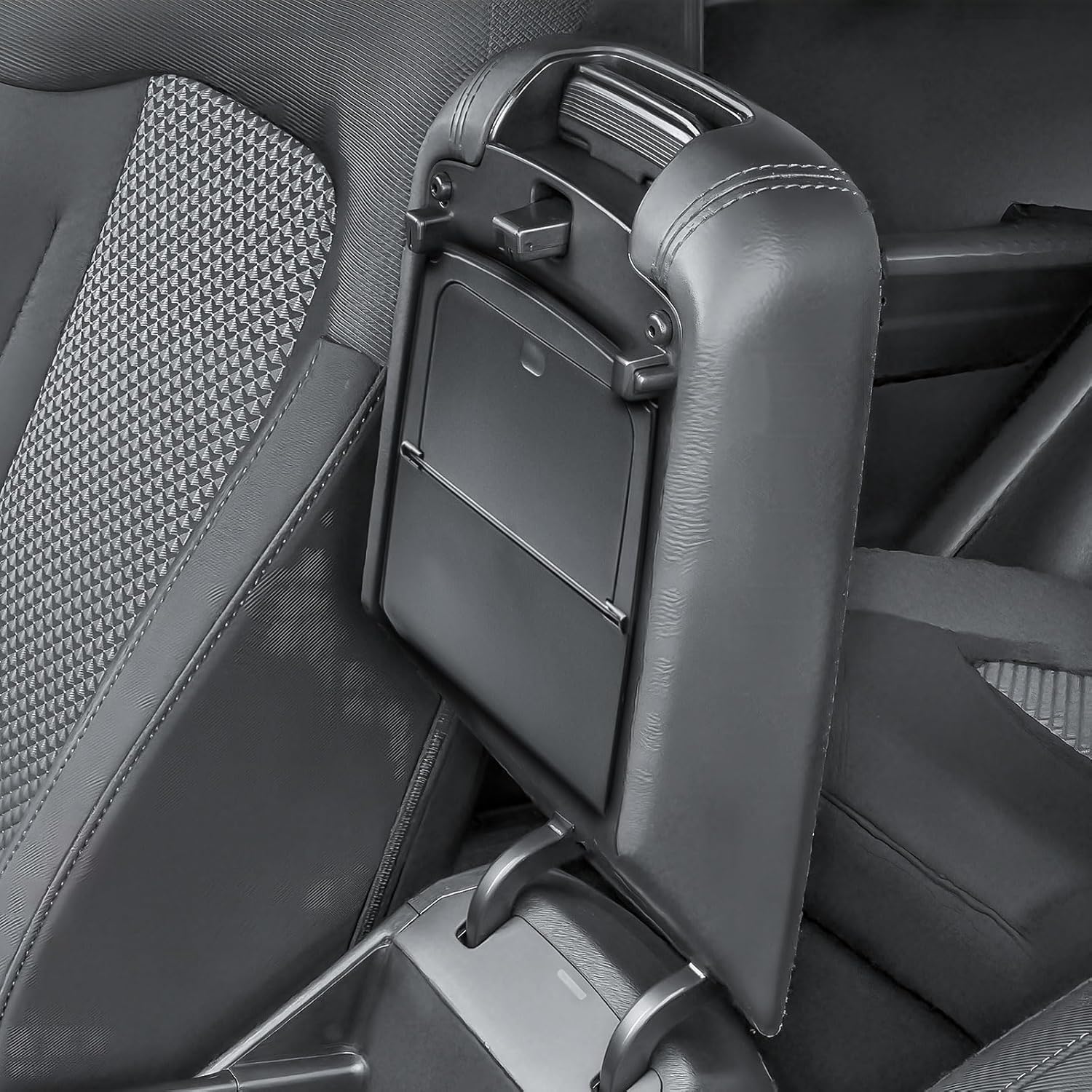 HGWEI Hidden Center Console Organizer Compatible with 2023-2026 Kia Sportage Interior Accessories - Lid of Armrest Storage Box NQ5 Secret Compartment Insert Tray, Black
