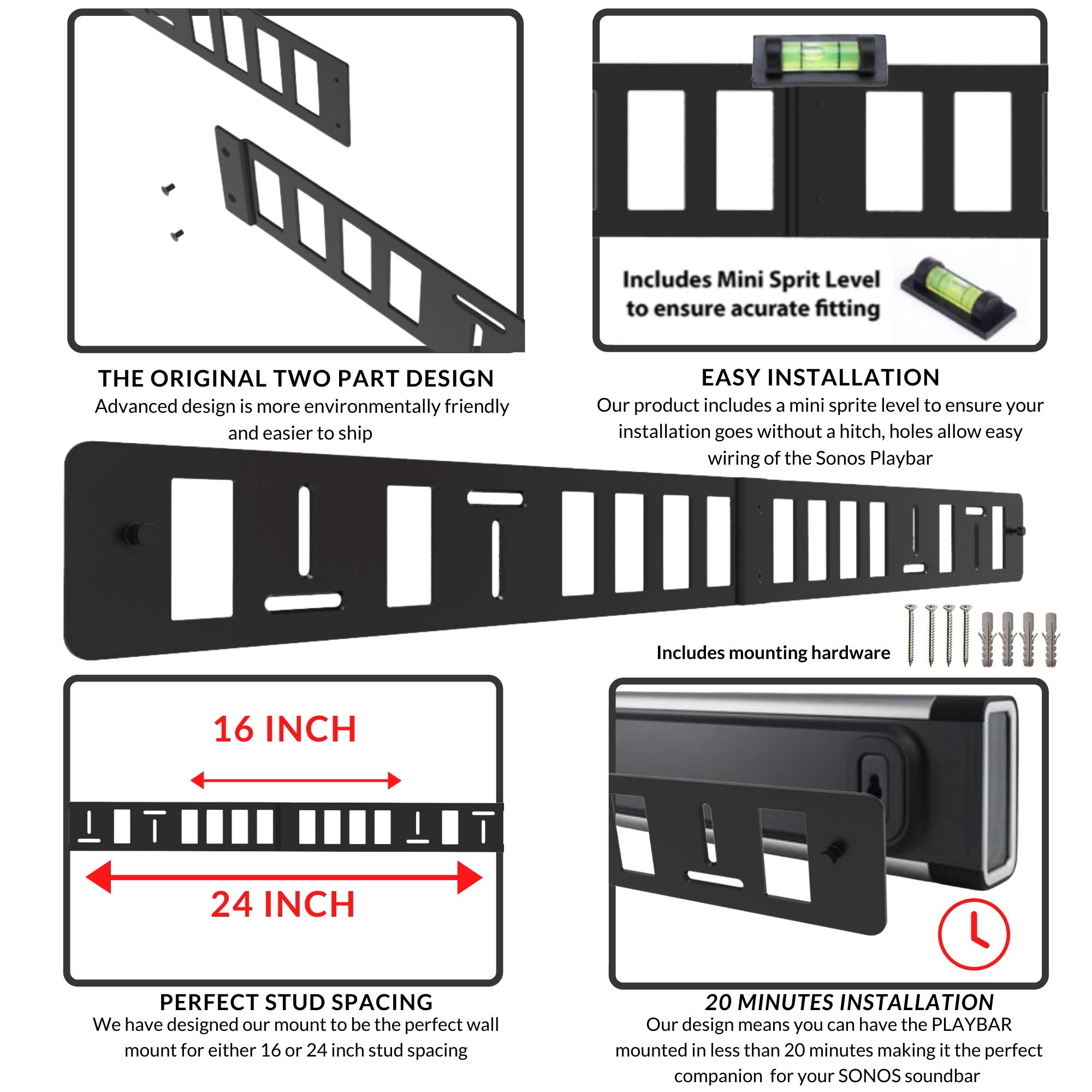 Buy Playbar Wall Mount Bracket Kit with Mounting Accessories for Sonos
