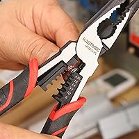 Vista 6 de HAUTMEC Alicates de punta de aguja de 9 "Alicates de combinación de alto apalancamiento 4 en 1 alicates multifuncionales de punta larga resistentes