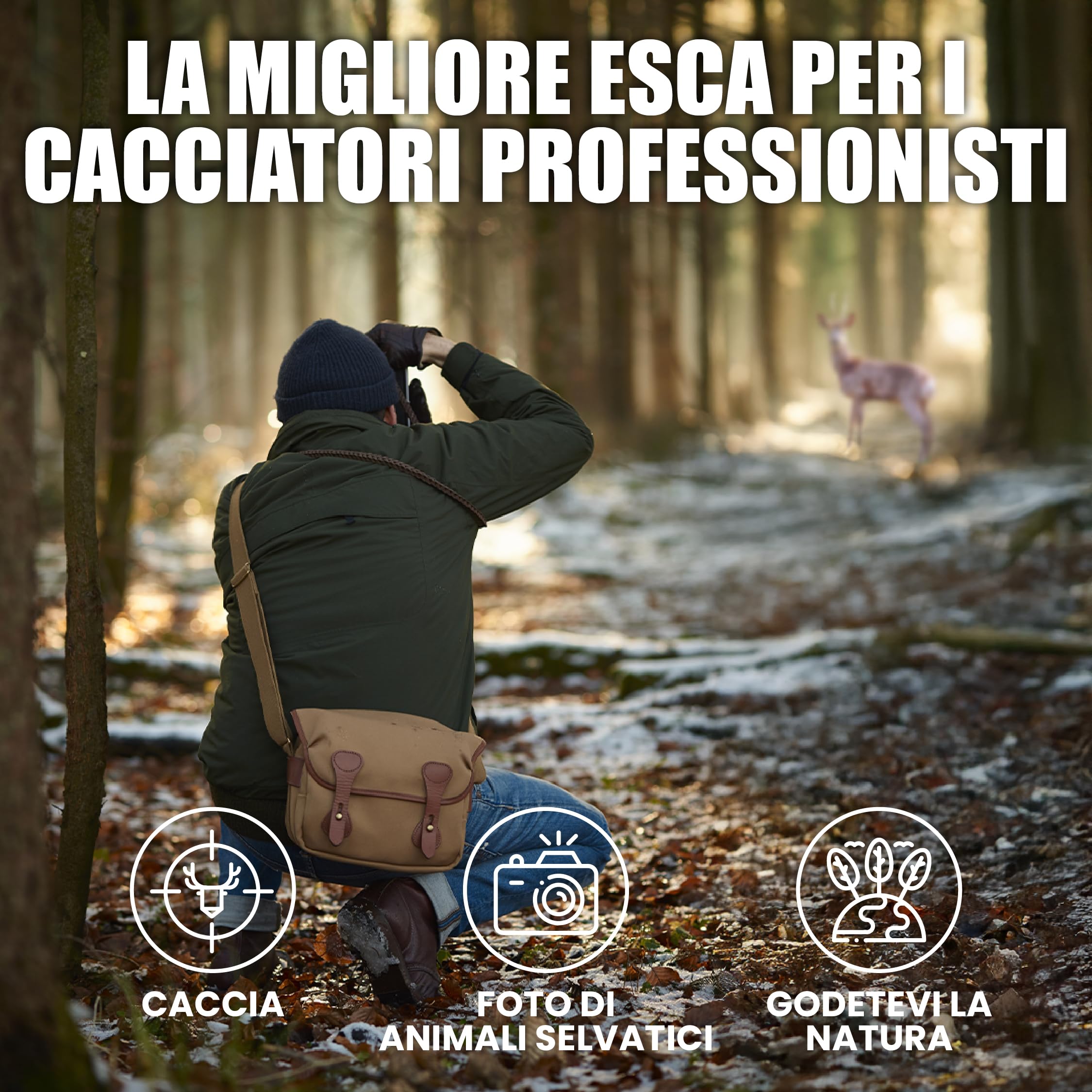 RICHIAMO CAPRIOLO e ATTRATTIVO PER CAPRIOLO – Buttolo Capriolo Originale per l'osservazione del capriolo | Strumento efficace caprioli, con corda e manuale multilingue, richiamo per capriolo maschio.