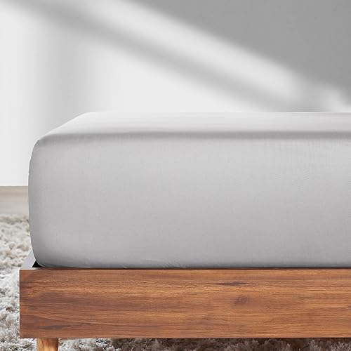 California Design Den Sábana bajera ajustable tamaño Queen con bolsillo profundo, 100% satén de algodón suave, elástico duradero, indicadores