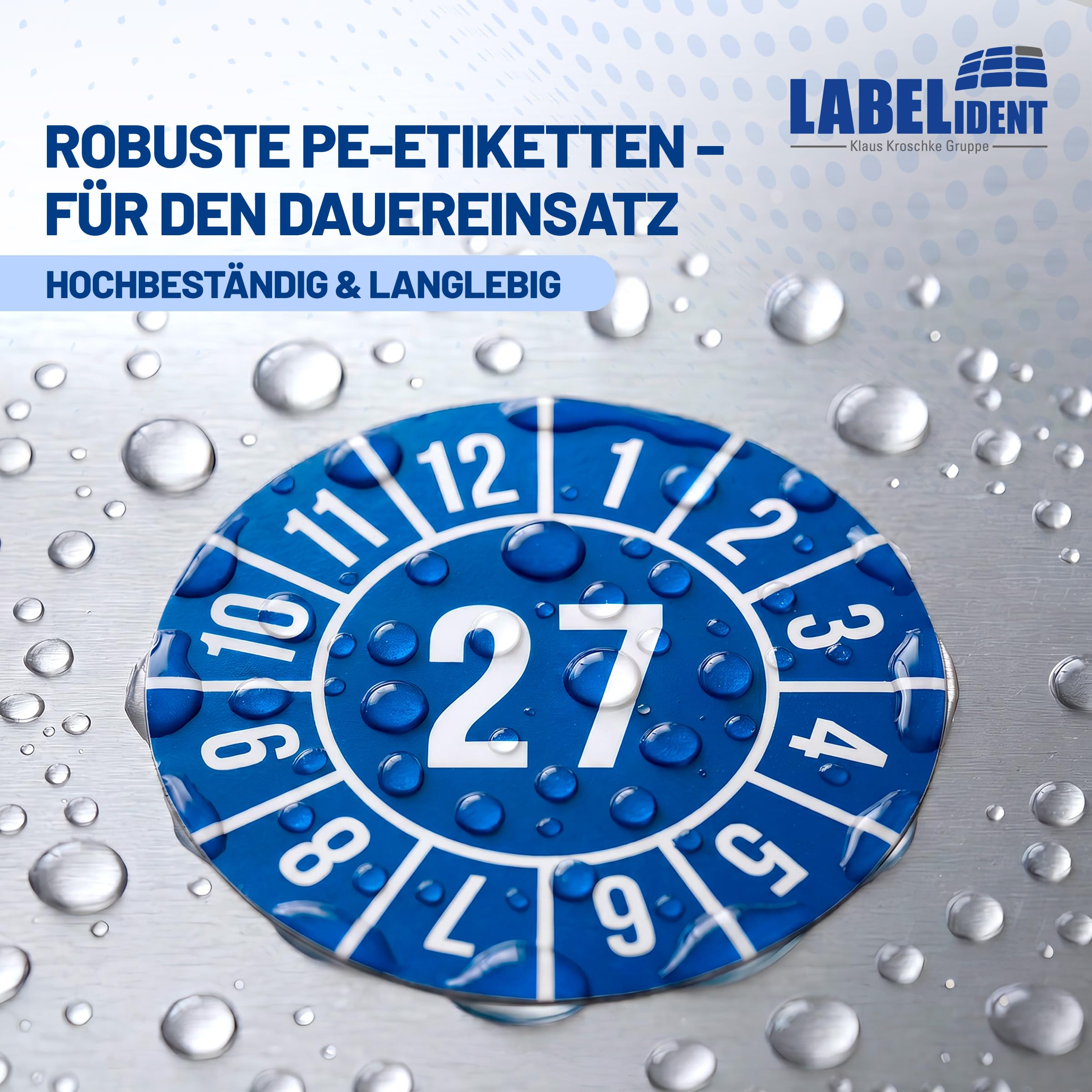Labelident Prüfplaketten Nächster Prüftermin - Ø 30 mm - 1.000 auf Rolle, 2027-2032, selbstklebend