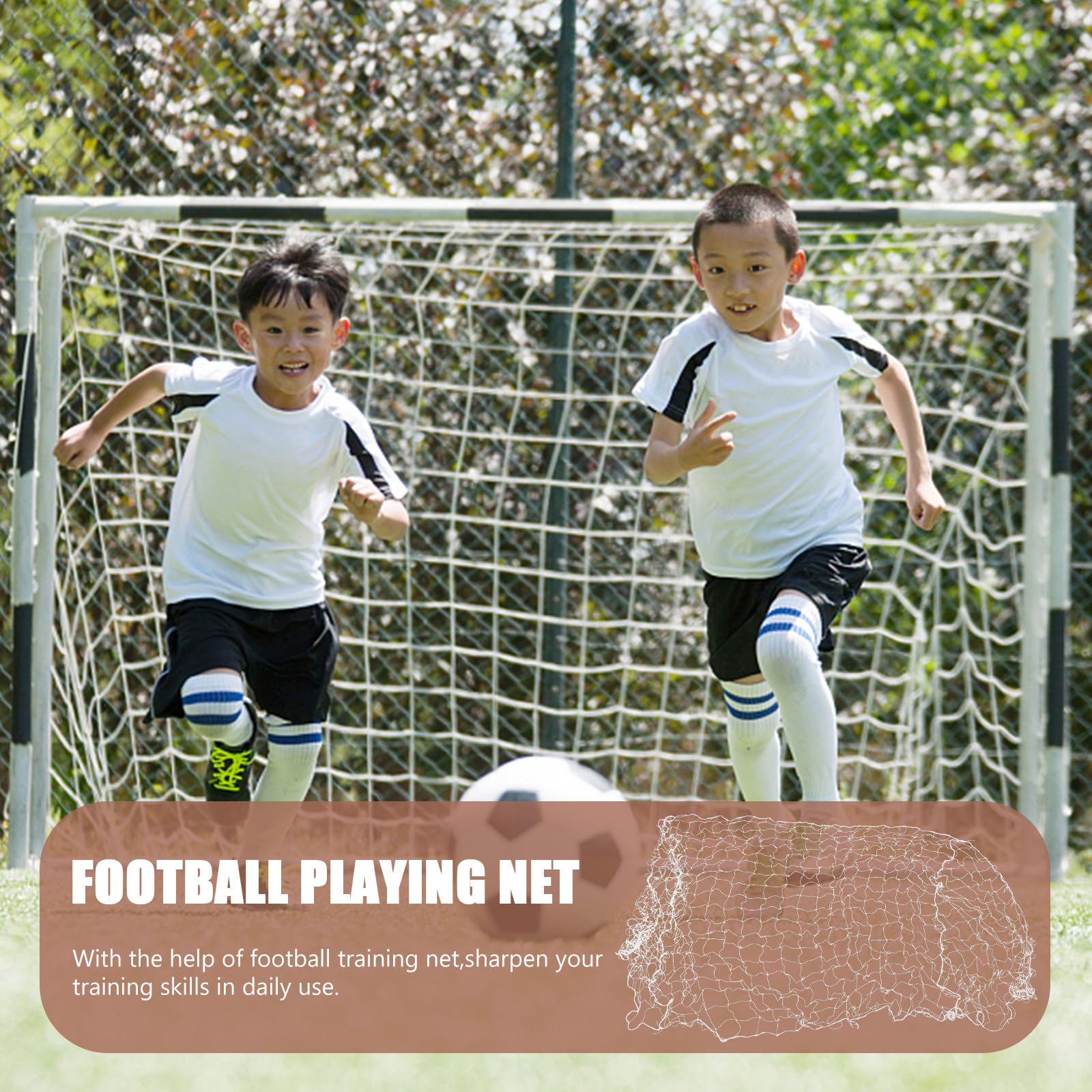 YARNOW Rete da Calcio in Pe Bianco per Allenamento Pratico, Rete per Porte da Calcio per Uso Indoor e Outdoor per Principianti e Uomini