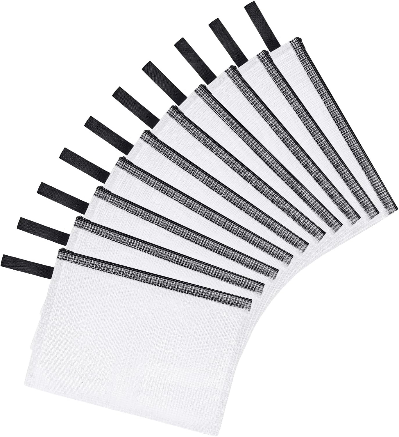 OFFCUP Plastic Wallets B5, 10PCS Zip Lock Bags Document Wallet File Zipper Bags File Folder Document Folders Plastic Pockets Zipper File Wallet for School Office Homework Storage Bag Travel