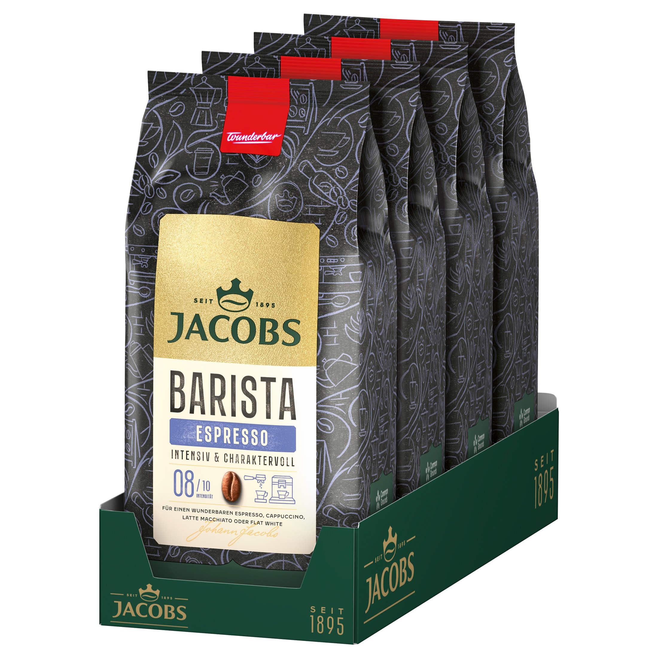 Jacobs Barista Editions Espresso, Kaffee Ganze Bohne, 4 x 1 kg