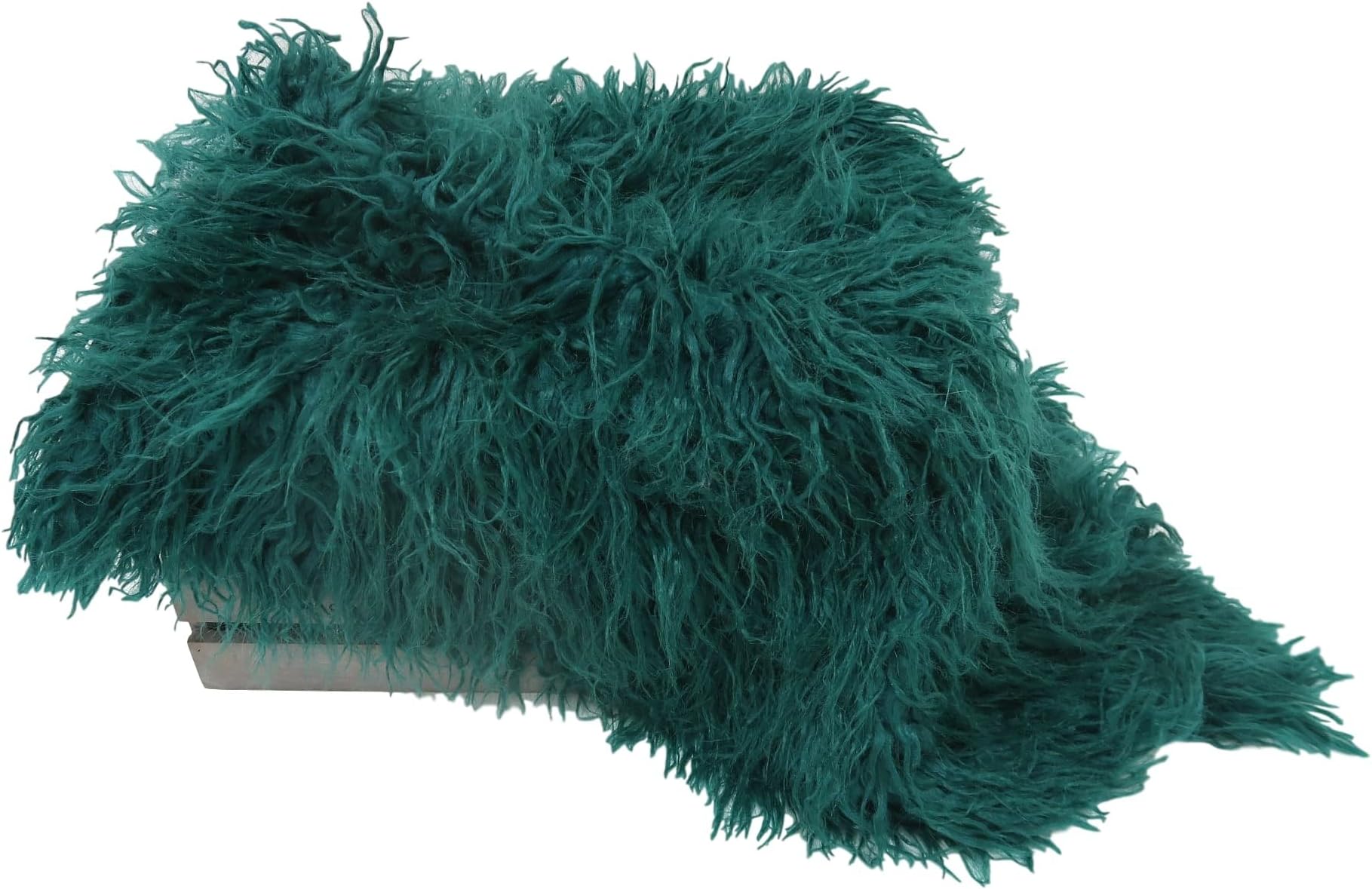 Large Dark Green Faux Flokati Fur Fabric Newborn and Baby Photo Props, Backdrop and Posing Fur Fabric Photography Props, One Yard Size, Emerald Green - CUSTOM PHOTO PROPS