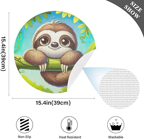 Miniatura 4 de Lindo tapete individual de perezoso, lavable para mesa de comedor, protector de calor para cocina (talla única x 1)