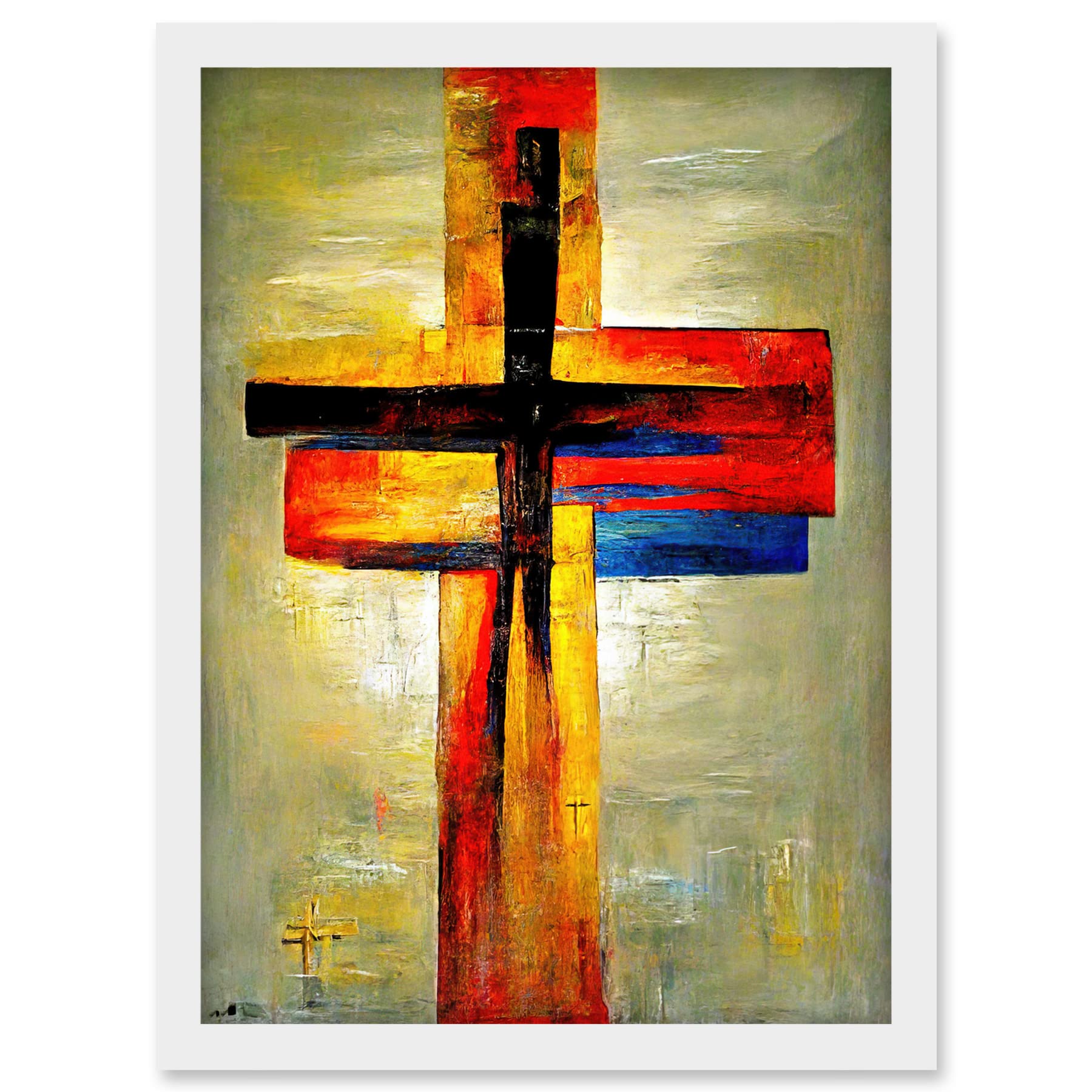 Doppelganger33 LTD Christian Modern Crucifixion Cross Jesus Artwork Framed A3 Wall Art Print