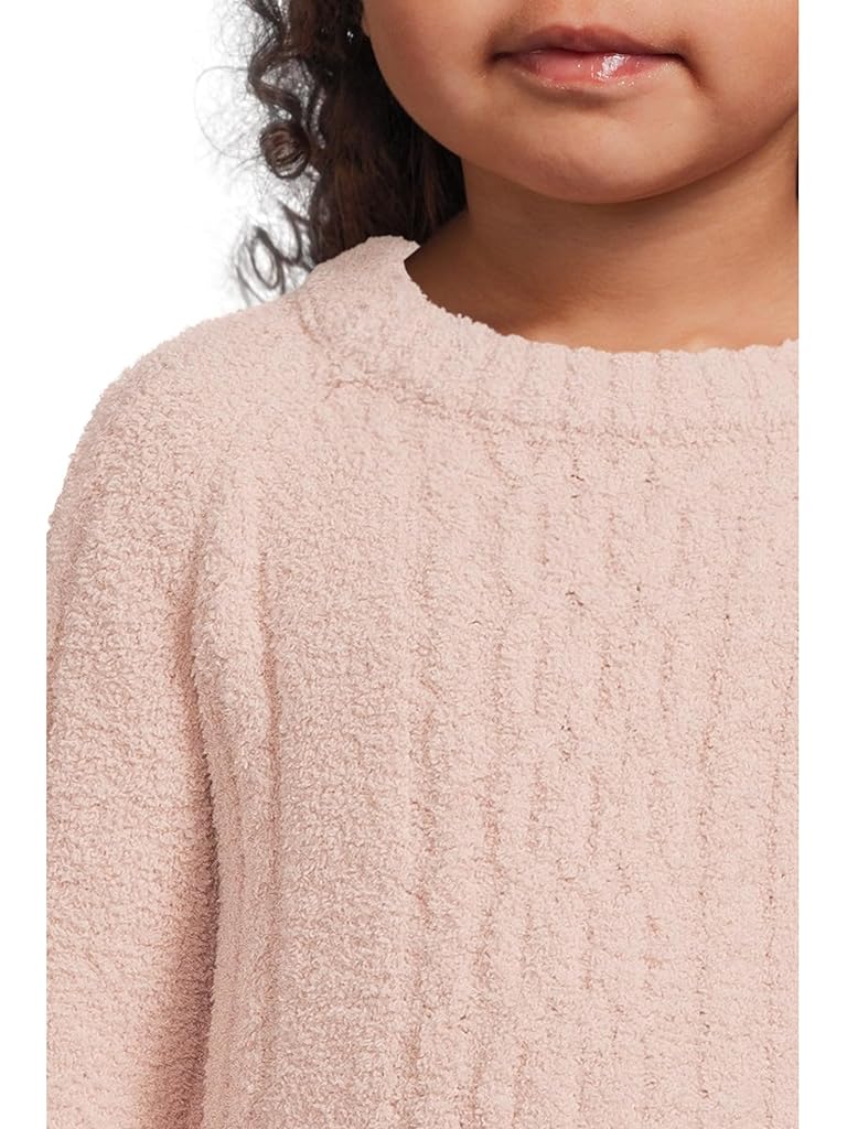 Pink Barefoot Dreams CozyChic® Sporty Rib Cable Pullover(Toddler)