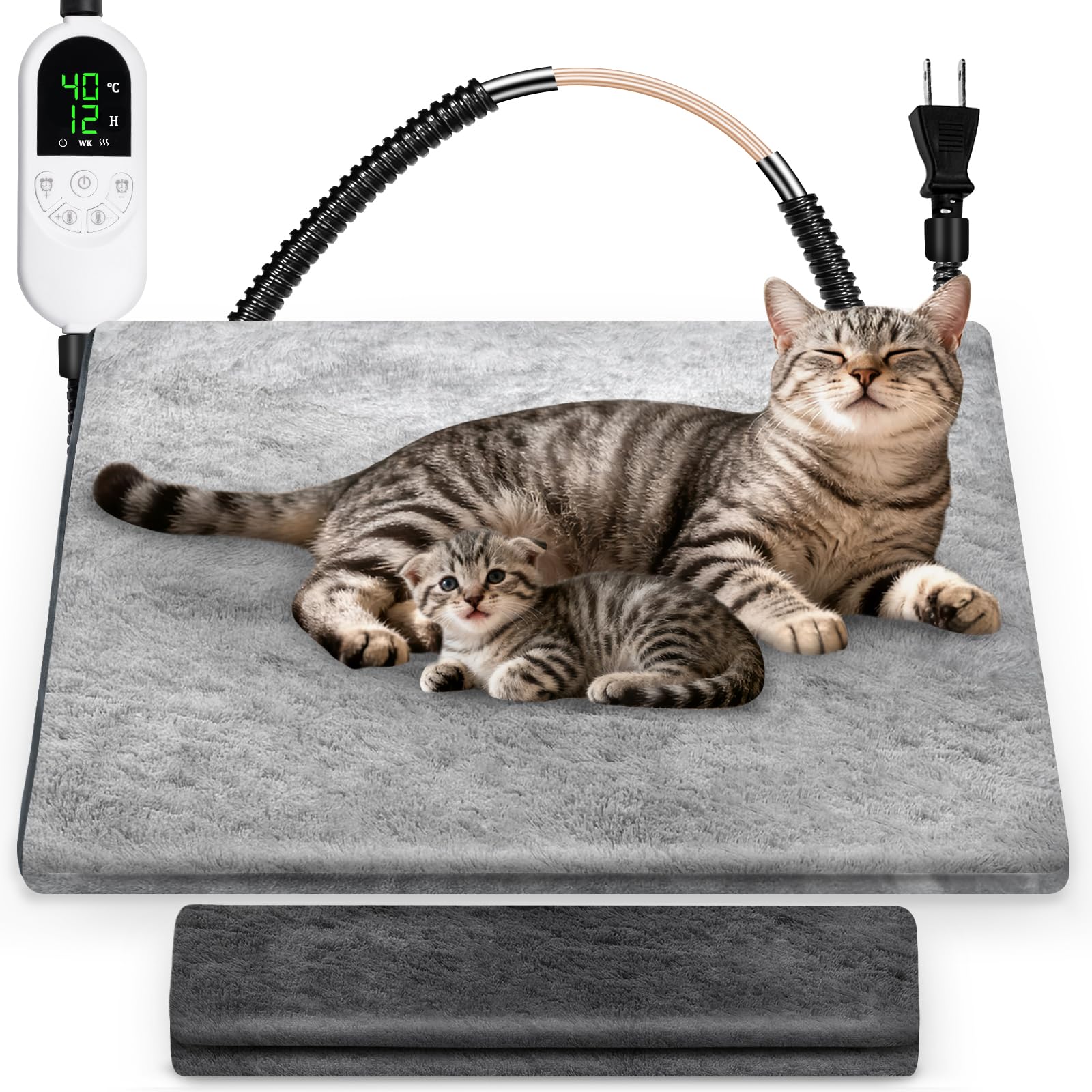 Amazon | ペット用ホットカーペット 45x45cm ペットヒーター 猫 犬