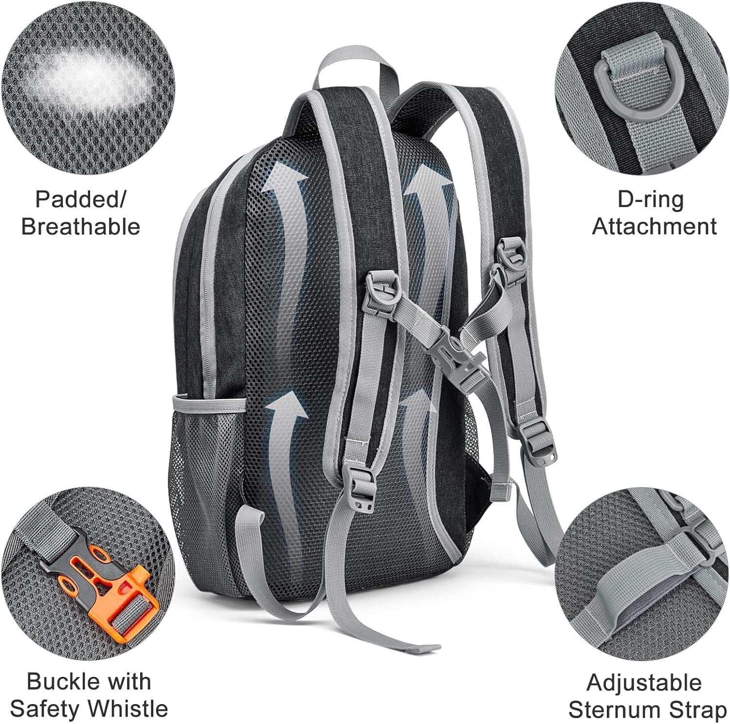 G4Free 12L Small Hiking Backpack RFID Mini Rucksack Compact Multipurpose Daypacks for Men Women Camping Walking Daytrip Travel