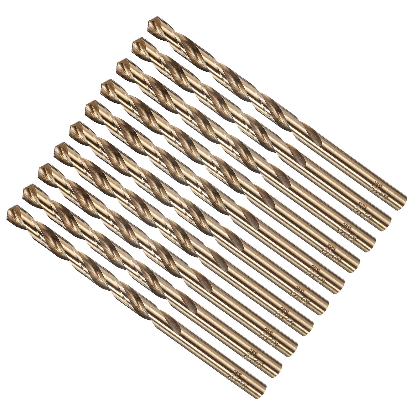 METALLIXITY 1.3mm Micro Drill Bit (#6) 10Pcs, 4341 High-Speed Steel Straight Shank 135° Gold for Copper Wood Plastic Medium Hard Metal