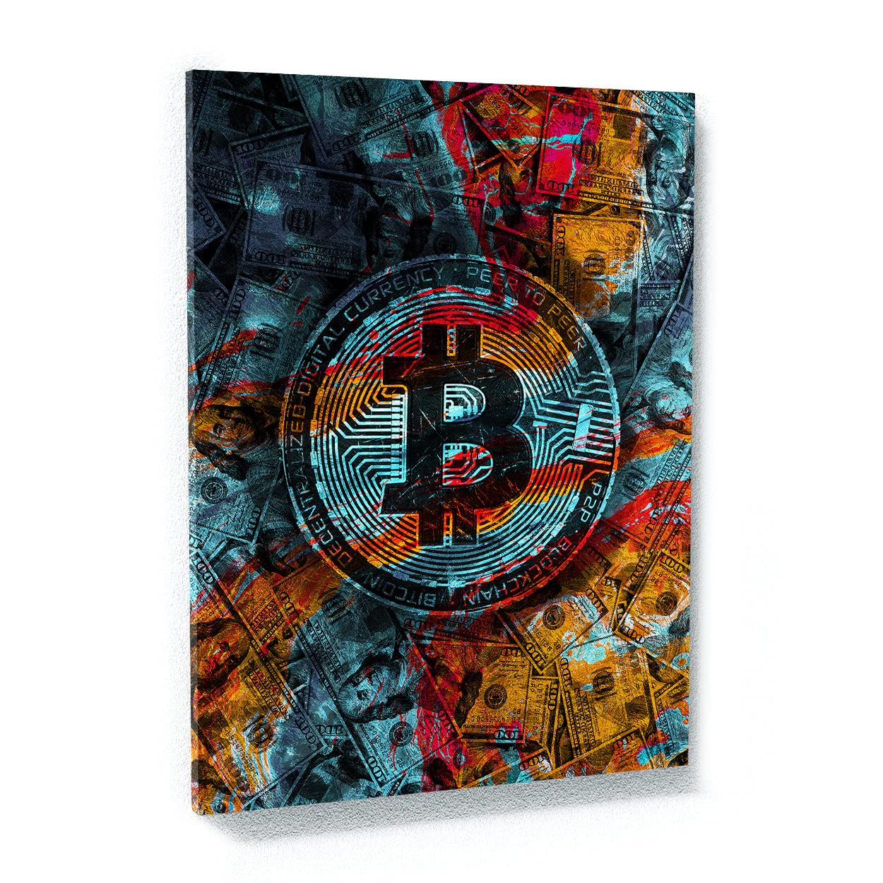Bitcoin Money Wall Abstract X-Large 36x48