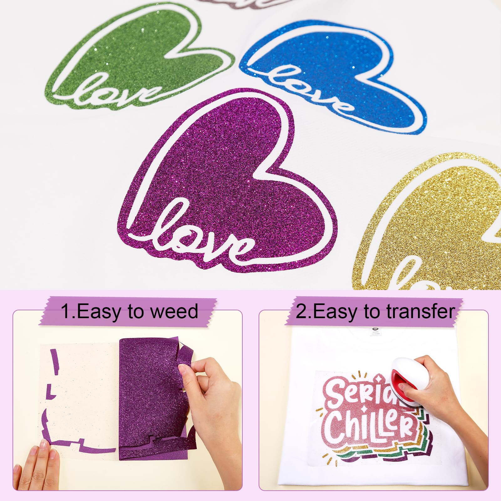 Siser Glitter HTV Rouleau De Vinyle Thermocollant Bleu Roi 30,5 X 0,9 M