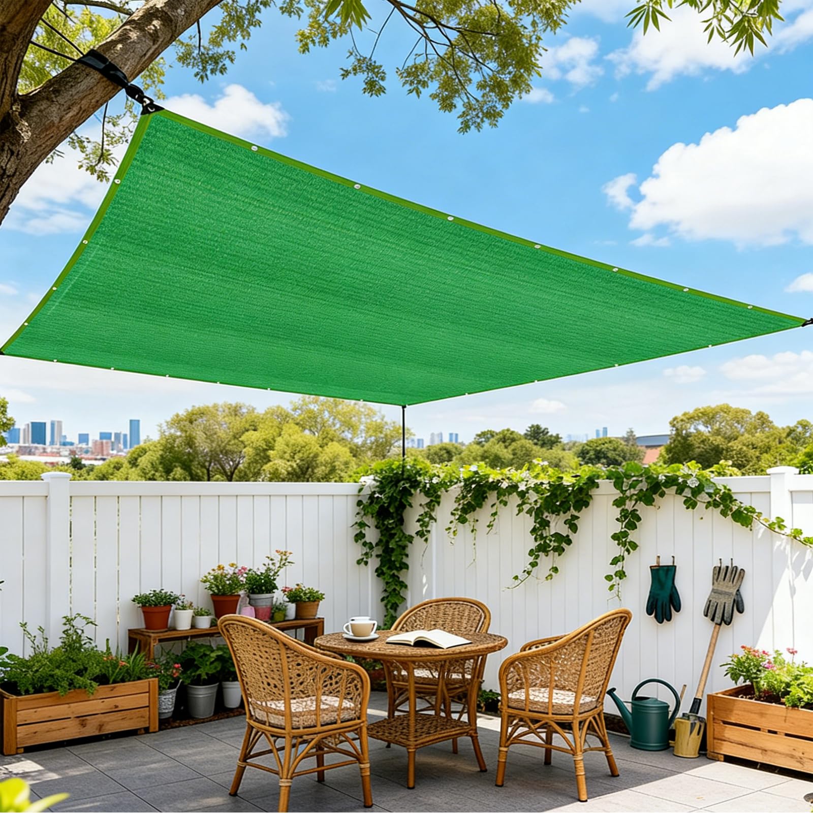 Tela Sombra,2.2x5.2 m,Malla Sombreo Exterior,Sombra Jardin,Toldo Rafia 90% Resistente a los Rayos UV,para pérgolas,Balcones,Plantas,invernaderos,Coches,gallineros, Exteriores,graneros y casetas para