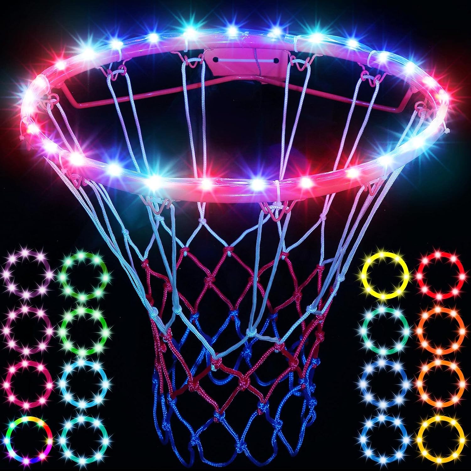 Rope lights LED Basketball Hoop Light, Remote Control Waterproof Basketball Rim Lights with 17 Colors 7 Lighting Modes, Super Bright Goal Accessories for Kids Adults Boys Outdoor Game and Training : Sports & Outdoors