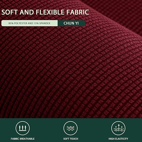 Miniatura 5 de CHUN YI Funda para sofá biplaza y fundas para sofá en forma de L vino diván derecho