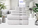 COTTON CRAFT Ultra Doucement 6 Ensemble de serviettes en pièces - 2 Grandes serviettes de bain surdimensionnées,2 Serviettes à main,2 Vaisselle - Absorbant Quick Dry Everyday Luxury Hotel Salle de bain Spa Gym Douche Piscine Voyage -100% Cotton- blanc