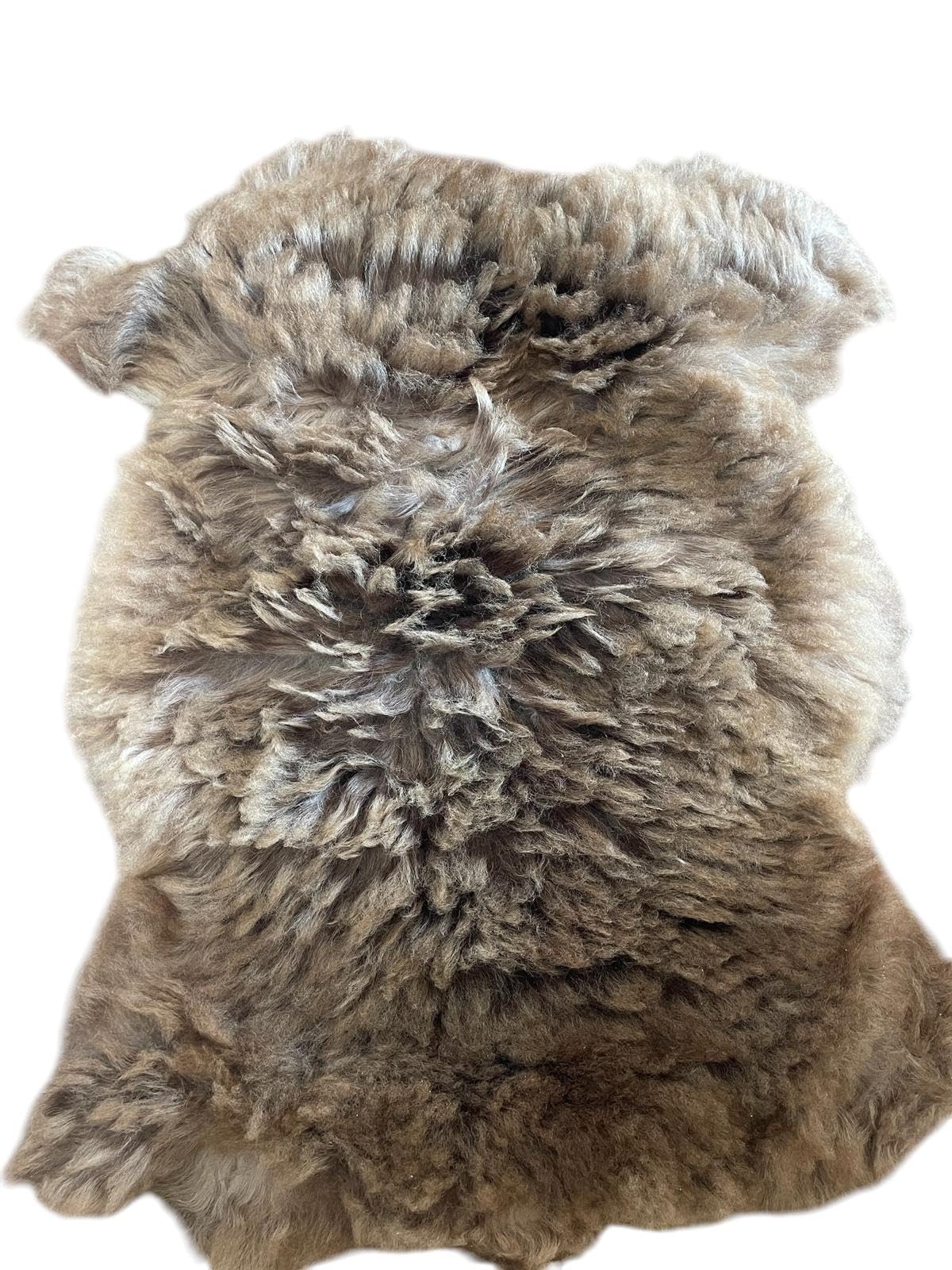 Générique Peau de Mouton Véritable Marron - Tapis Décoration - Poils Moyens - Environ 1m x 50cm