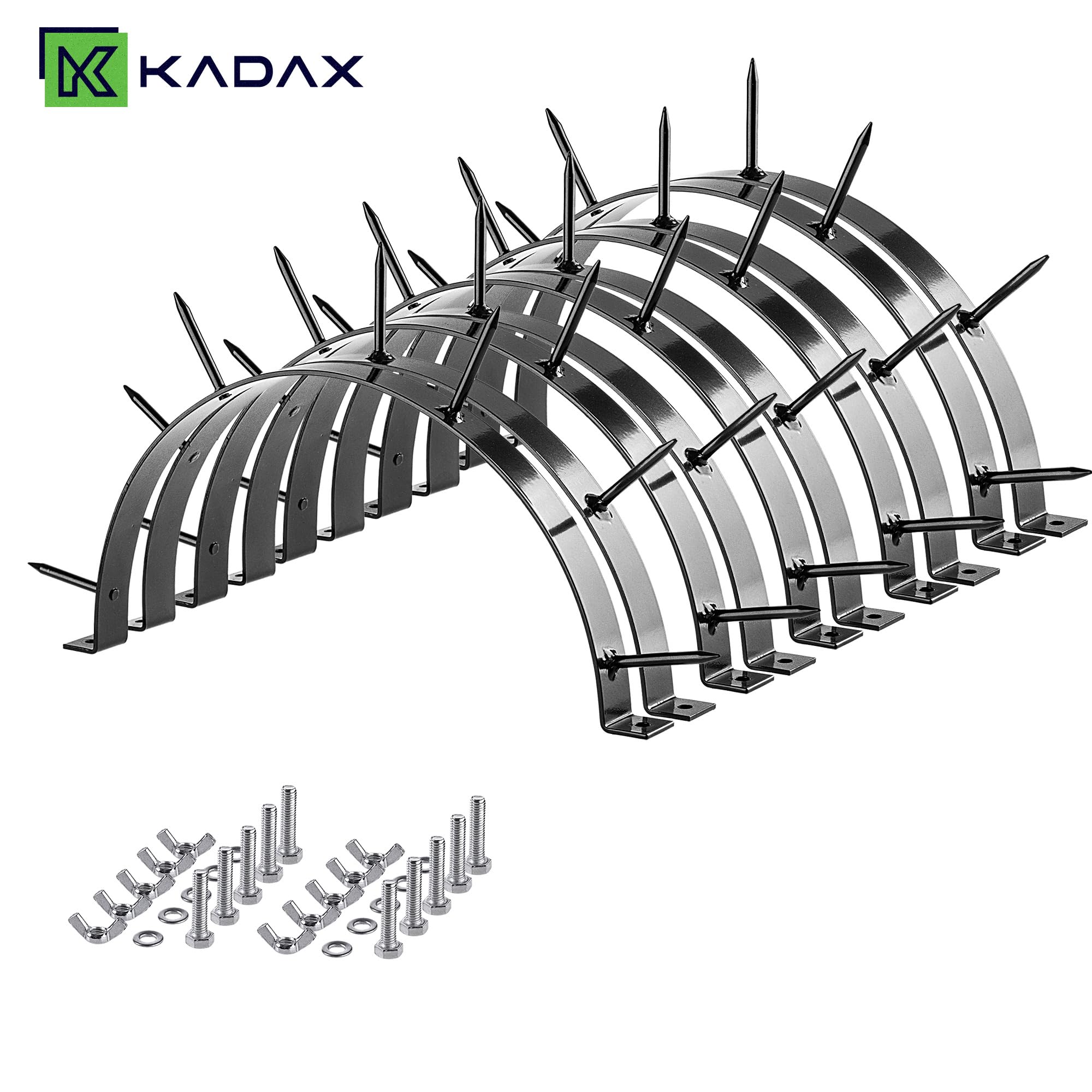 KADAX Juego de 5 picos de 31 – 33 cm de diámetro, accesorio de aireación para césped con púas de acero pulverizado de 6 cm de largo, aireador de césped, accesorios para rodillos