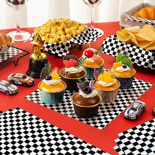 Miniatura 4 de 100 hojas de papel encerado a cuadros en blanco y negro para alimentos, papel de cera para sándwich, envolturas de papel de bocadillos,