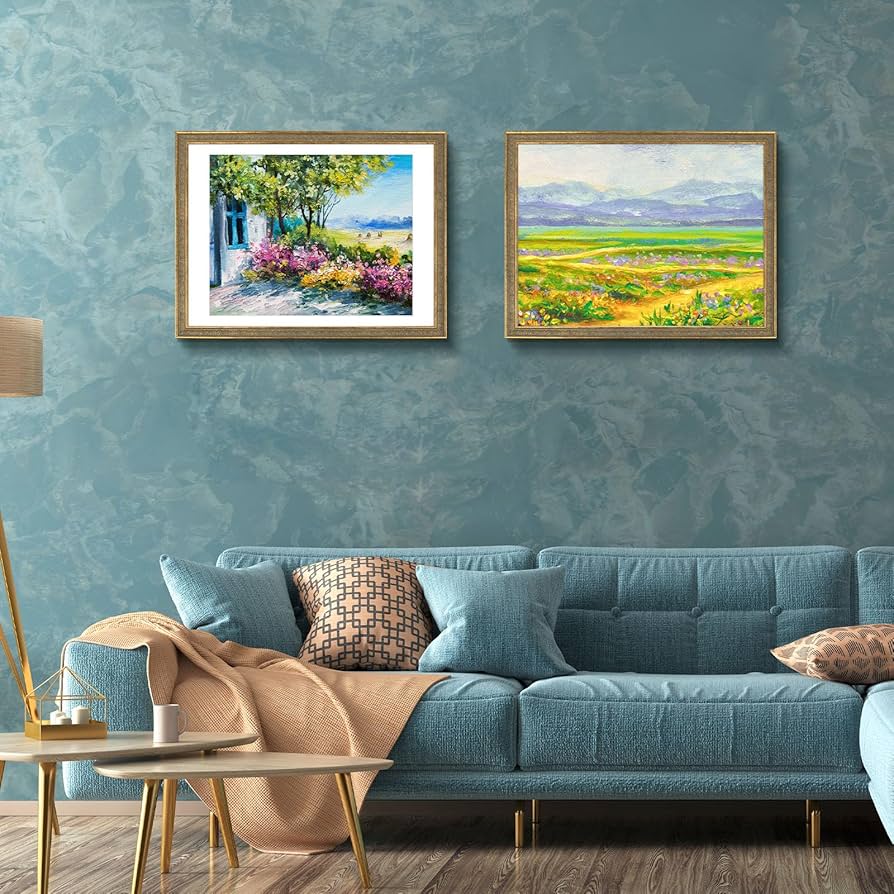 モノクロ自然風景画 金色フレーム Amazon.com - Golden State Art