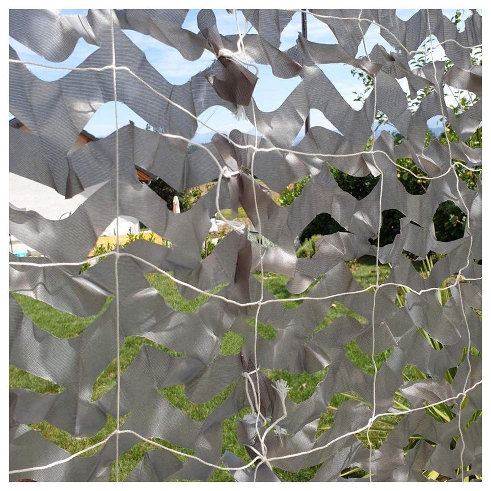 Gray Camouflage Netting, Military Reinforced Camo Net, Outdoor Sunscreen and Breathable Camouflage Net, Used for Garden, Pergola, Sunshade, Military Decoration,6x9m(19.7 * 29.5ft)