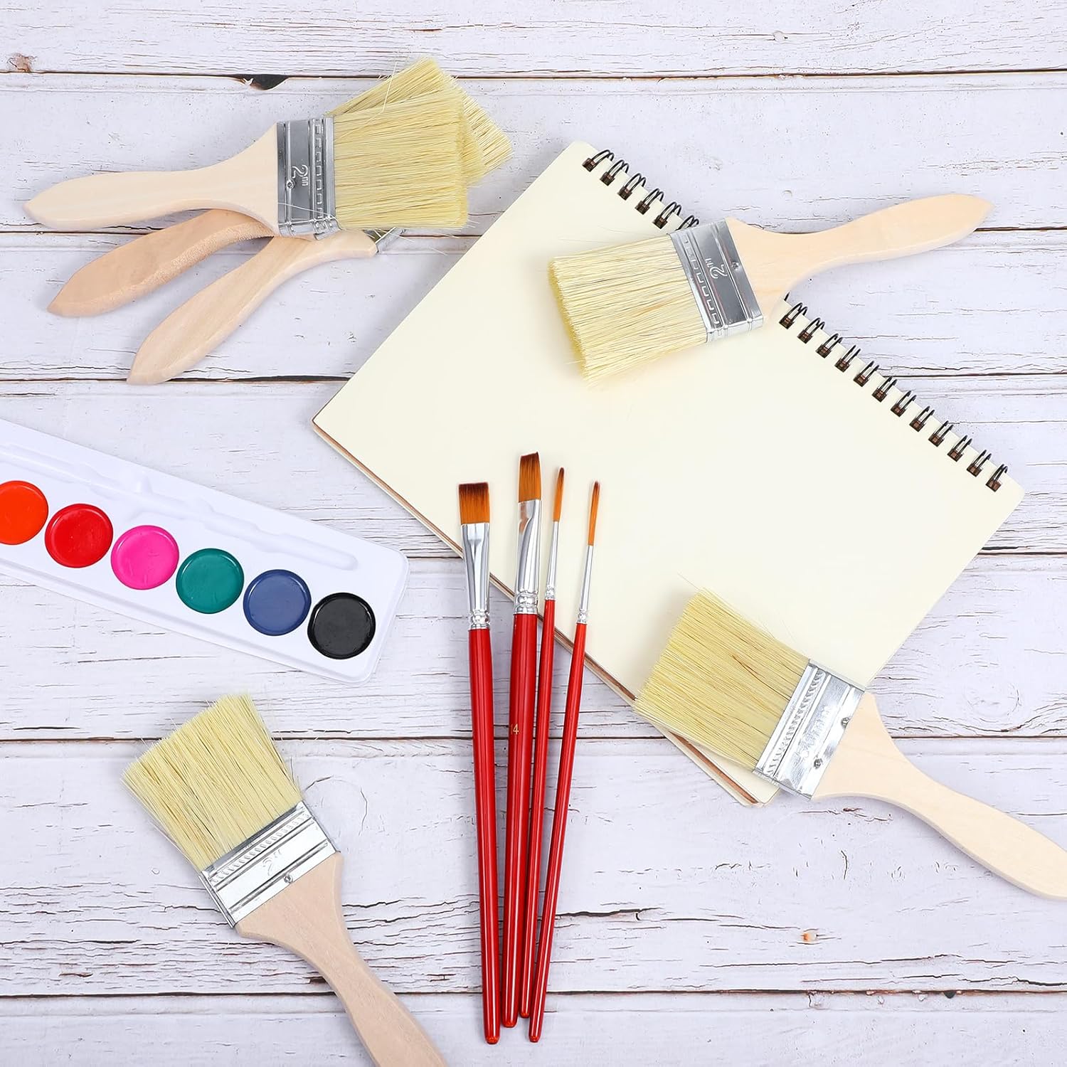 120 Pieces 2 Inch Chip Brushes, Bulk All Purpose Paint and Stain Brushes Set for Painting, Varnish, Glue, Epoxy, Art Crafts, Wood, Walls and Furniture