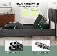 Vista 7 de Softa Estructura de cama Queen todo en uno ajustable con cabecero tapizado y 2 cajones de almacenamiento, cama eléctrica con control remoto y motor